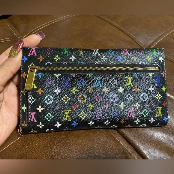 Louis Vuitton Murakami Eugenie Multicolor Trifold Long Wallet Pink - Picture 6 of 16